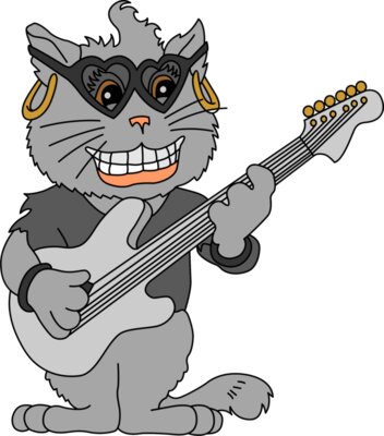 guitar playing cat