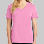 Ladies 5.4 oz 100% Cotton V Neck T Shirt