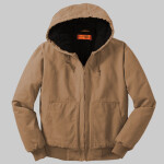 Washed Duck Cloth Insulated Hooded Work Jacket