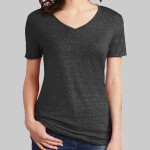 Ladies Snow Heather Jersey V Neck T Shirt