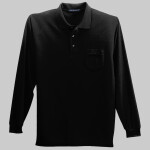 Long Sleeve Silk Touch Polo with Pocket